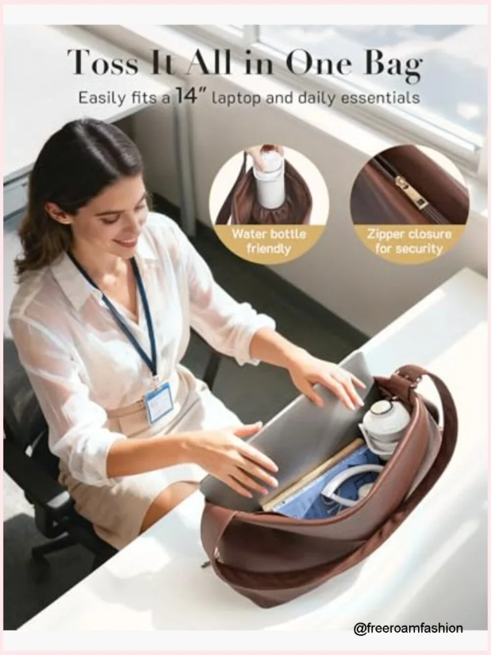 Large Vegan Leather Hobo Bag Shoulder Handbag Crossbody Tote Multi-Pockets